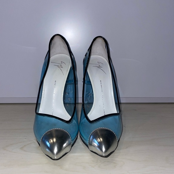 Giuseppe Zanoti Cam Nero blue PBC heels - Picture 6 of 8